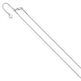 Classic & Funtional White Sterling Silver 1.1mm Ajustable Box Chain, 22 Inch