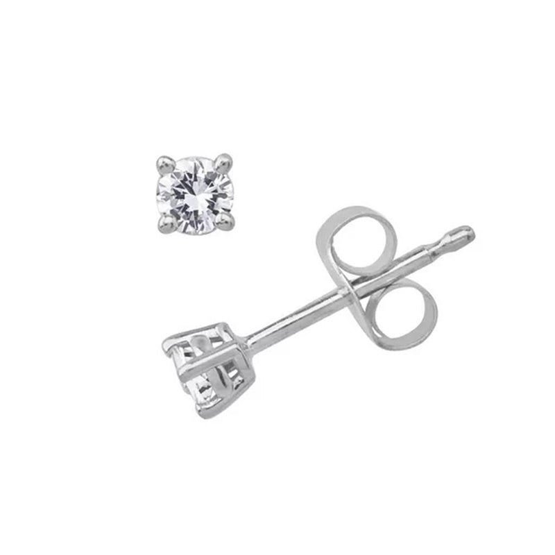 Classic & Contemporary 14K Gold White 0.11 Carats Diamond Stud Earrings