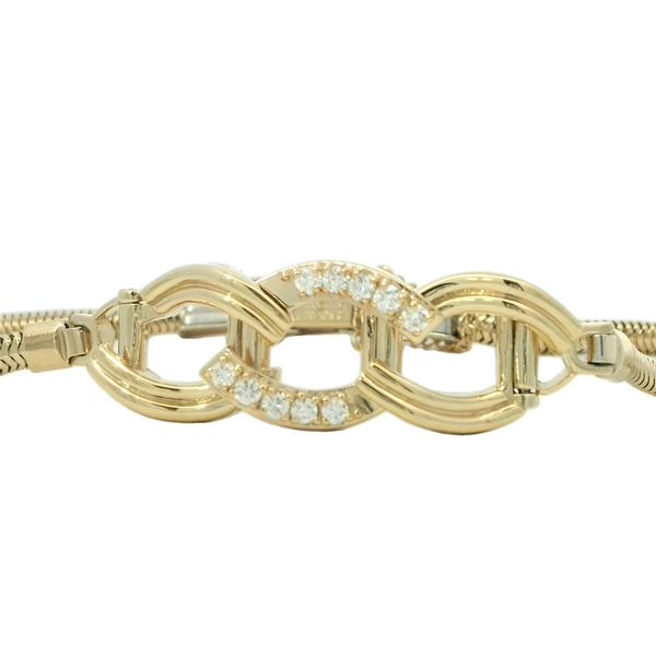 Yellow 14 Karat Gold Natural 0.30 Carats Diamond Add-A-Link Tennis Bracelet