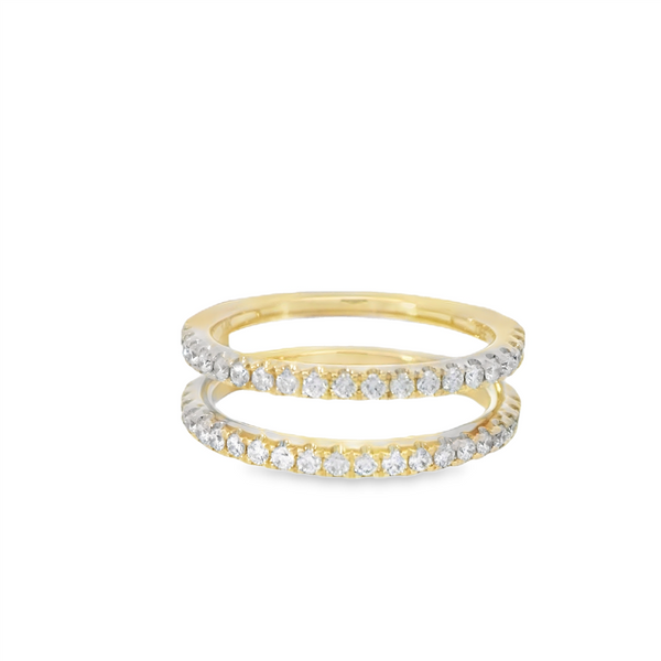 Yellow 14 Karat Gold 0.55 Carats Diamond Engagement Ring Guard