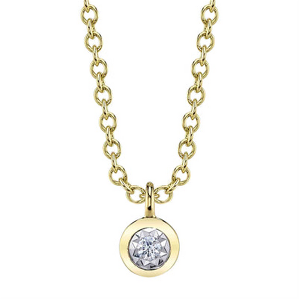 Elegant Diamond Necklaces & Pendants 14K Gold Yellow 0.02 Carats Diamond Solitaire Pendant Necklace - 18 Inch