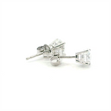 Classic & Contemporary 14K Gold White Lab-Grown 1.0 Carats Diamond 4 Prong Stud Earrings