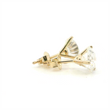 Classic & Contemporary 14K Gold Yellow Lab-Grown 3 Carats Diamond Martini Prong Stud Earrings