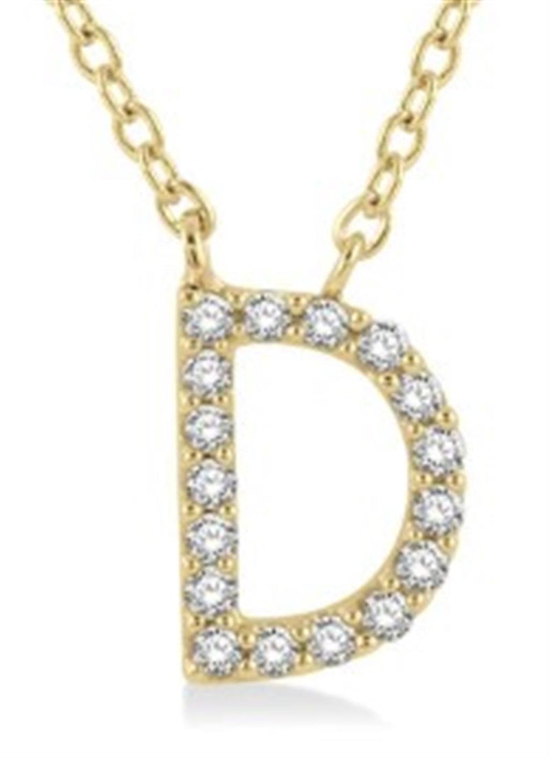 Yellow 10 Karat Gold 0.05 Carats Diamond Drop Necklace