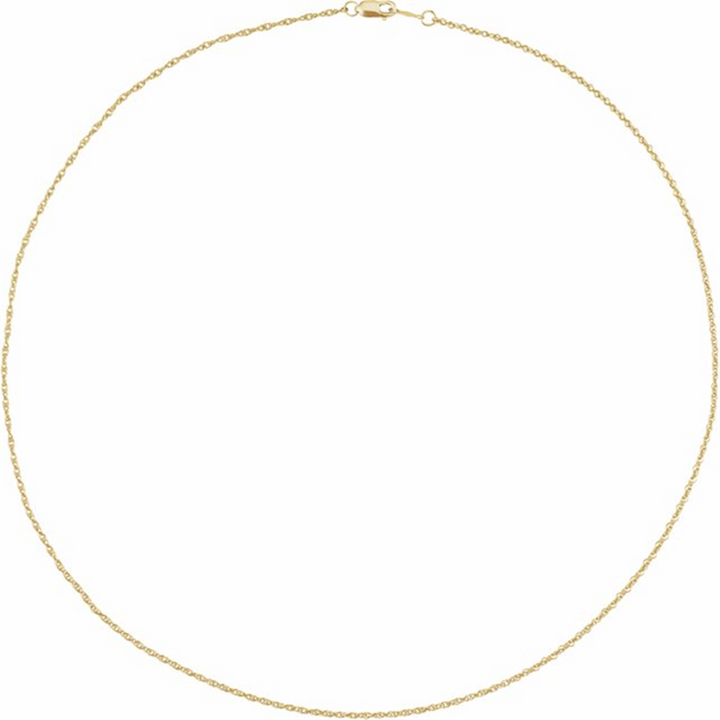 Elegant & Durable Designs 10K Gold Yellow Rope Chain, 18 Inch