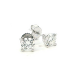 Classic & Contemporary 14K Gold White Lab-Grown 3/4 Carats Diamond 4 Prong Stud Earrings