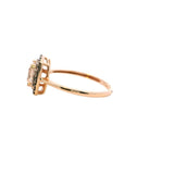 Bold & Elegant 14K Gold Rosé Halo Color Stone Fashion Rings - 0.85 Carats Morganite & 0.33 Carats Diamond & Champagne Diamond