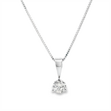 Elegant Diamond Necklaces 10K Gold White 1/4 Carats Diamond Martini Prong Solitaire Pendant Necklace - 18 Inch