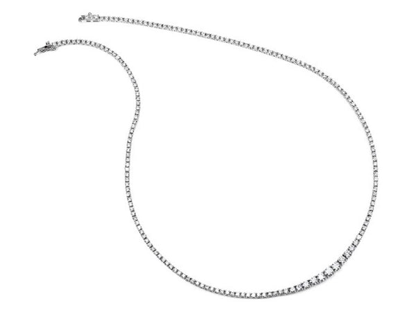 Elegant Diamond Necklaces 18K Gold White 5.76 Carats Diamond Riviera Tennis Necklace - 17 Inch