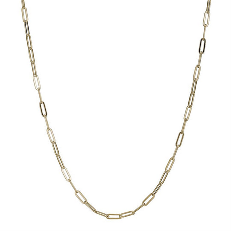 Trendy Fashion Polished Sterling Silver Yellow Sterling Silver Oval Link Chain