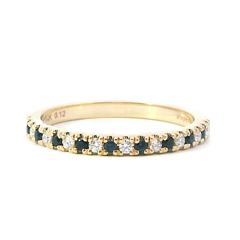 Bold & Elegant Color Stone Fashion Bands- MPJ Exclusive Diamond 0.12 Carats & Sapphire 0.14 Carats Stackable Band