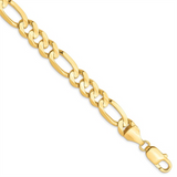 Elegant & Durable Designs 10K Gold Yellow Estate 8.75mm Figaro Chain Bracelet, 9 Inch