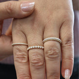 14K Two-Toned Gold Beaded Edge Diamond Band - 0.29 Carats