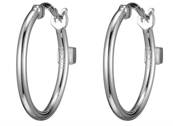 Sterling Silver 20mm Polished Small Hoop Earrings