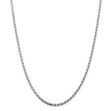 Sterling Silver Diamond Cut Rope Chain - Length 22 Inch