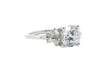 14K White Gold Diamond Semi-Mount Engagement Ring with Marquise Accents - 0.31ctw