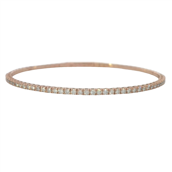 Rosé 14 Karat Gold 0.93 Carats Diamond Bangle Bracelet