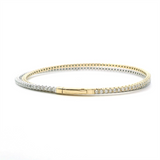 Sophisticated & Timeless Diamond Bracelets 14K Gold & Titanium Two-Toned Round Diamond Bangle Bracelet - 3.5 CTW