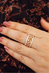 Elegant & Trendy 18K Gold Two-Toned 1.26 Carats Diamond Accented 10MM Fashion Eternity Band