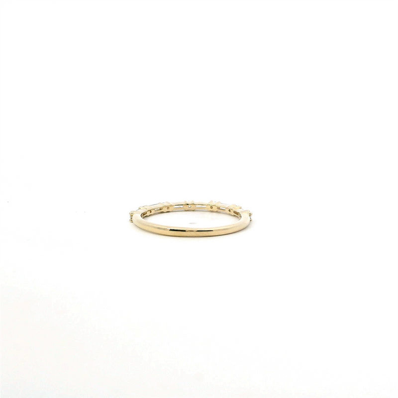 14K Yellow Gold Stackable Diamond Anniversary Ring, 0.25ctw, Round and Baguette Diamonds