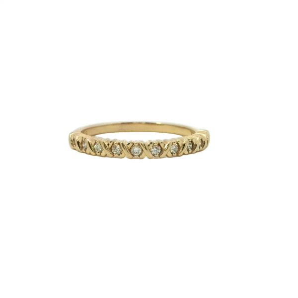 Yellow 14 Karat Gold 0.15 Carats Diamond Stackable Band