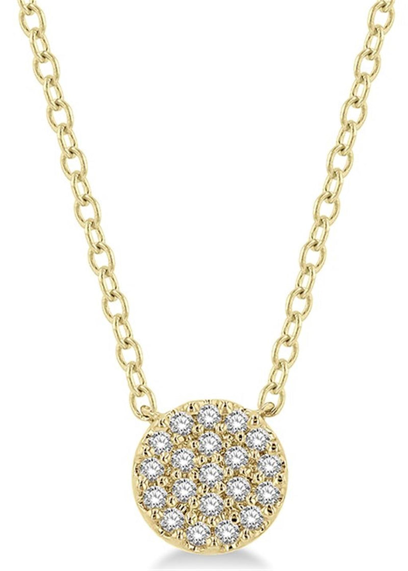 Yellow 10 Karat Gold 0.12 Carats Diamond Drop Necklace
