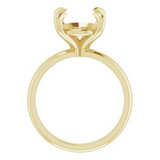 Yellow 14K Gold Oval Cut Solitaire Ring Mounting