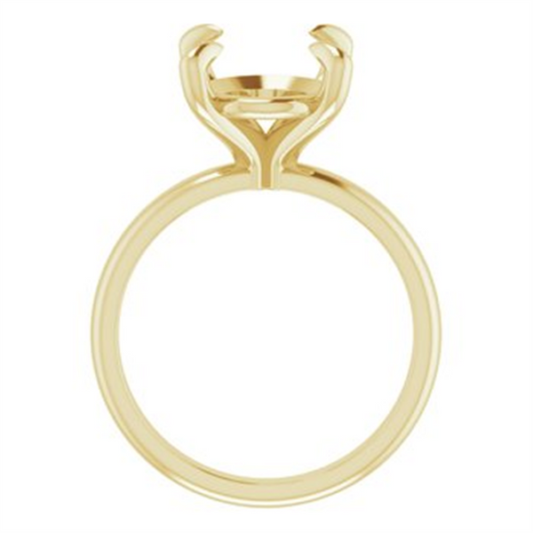 Yellow 14K Gold Oval Cut Solitaire Ring Mounting