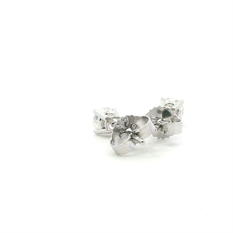 Classic & Contemporary 14K Gold White Lab-Grown 1/2 Carats Diamond 4 Prong Stud Earrings