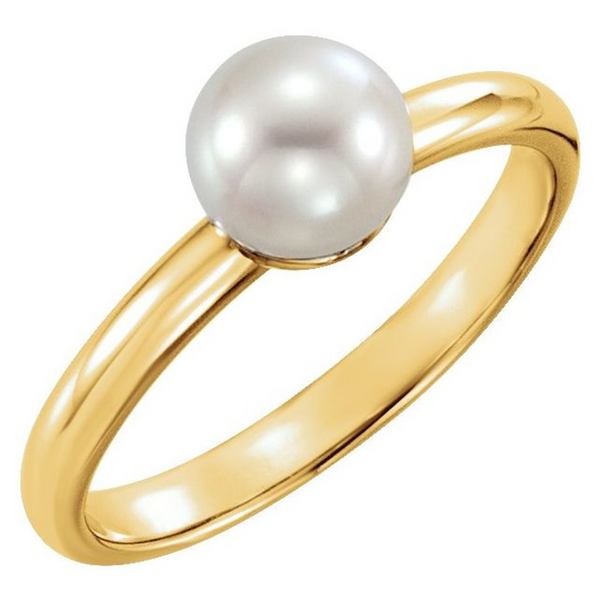 Elegant Pearl Rings Classic & Timeless Designs - 14K Gold Yellow Fresh Water Pearl Ring