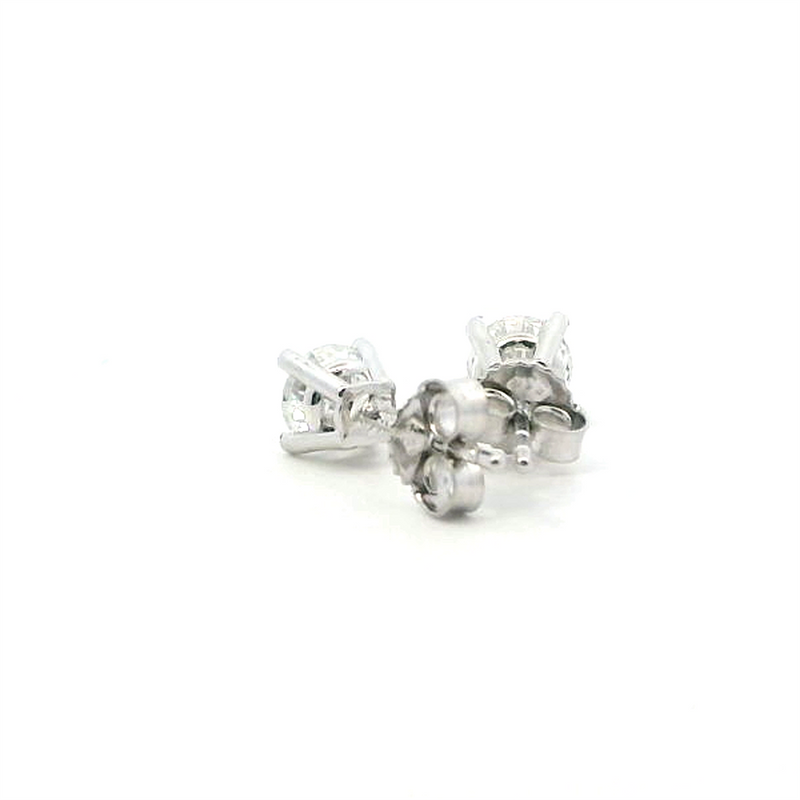 Classic & Contemporary 14K Gold White Lab-Grown 3/4 Carats Diamond 4 Prong Stud Earrings