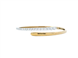 Sophisticated & Timeless Diamond Bracelets 18K Gold Two-Toned Graduating Round Diamond Hinged Bangle Bracelet - 1.69 CTW, Size 46x56MM