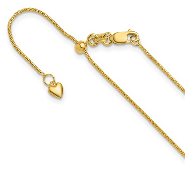 Elegant & Durable Designs 10K Gold Yellow Wheat Chain, 22 Inch