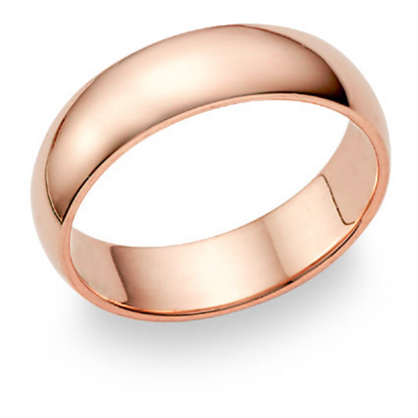 Rosé 14 Karat Gold 6 MM Comfort Fit Band