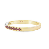 Bold & Elegant Color Stone Fashion Rings -  14K Gold Yellow Stackable 0.37 Carats Ruby Band