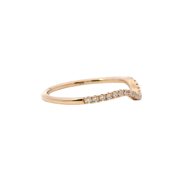 14K Rosé Gold Diamond Contoured Band - 0.16ctw, 23 Round Diamonds