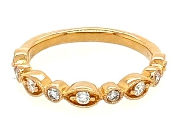 Yellow 14 Karat Gold 1/4 Carats Diamond Anniversary Band