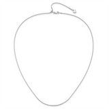 Classic & Funtional White Sterling Silver 1.1mm Ajustable Box Chain, 22 Inch