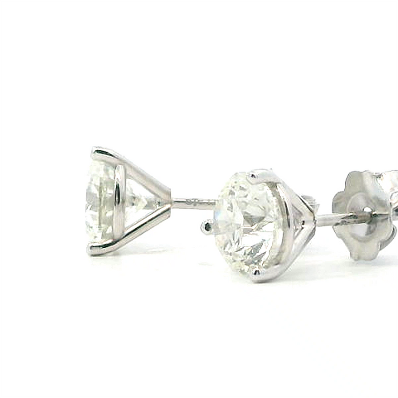 Classic & Contemporary 14K Gold White Natural 2.0 Carats Diamond Diamond Martini Set Stud Earrings