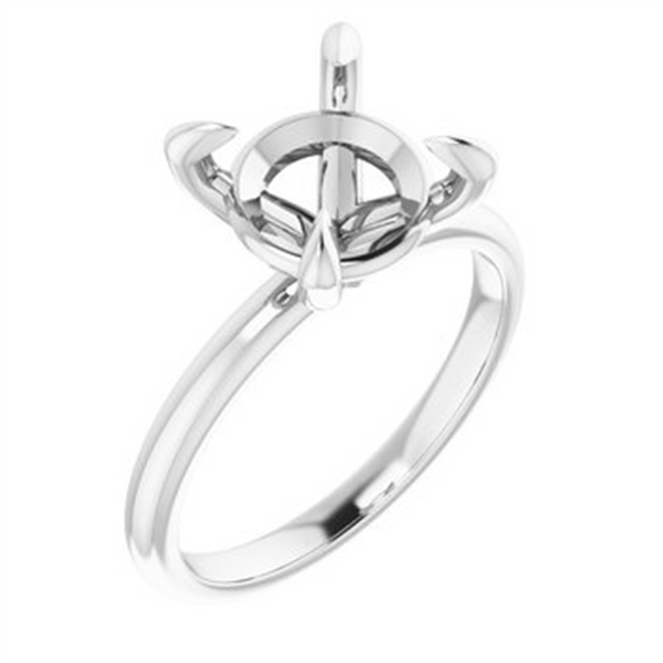 White14K Gold Round Cut Solitaire Ring Mounting