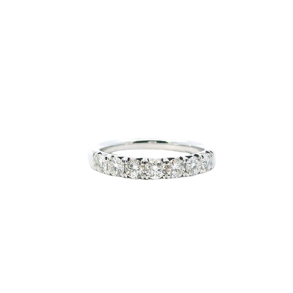 14K White Gold Diamond Anniversary Ring, 0.78ctw, 7 Round Diamonds