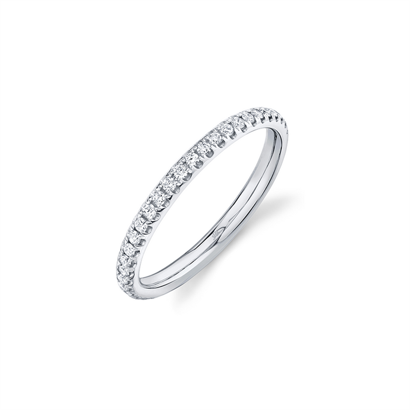 Elegant Diamond Bands 14K White Stackable 0.18 Carats Diamond Anniversary Band