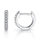 Classic & Contemporary 14K Gold White 0.04 Carats Diamond Huggie Earrings