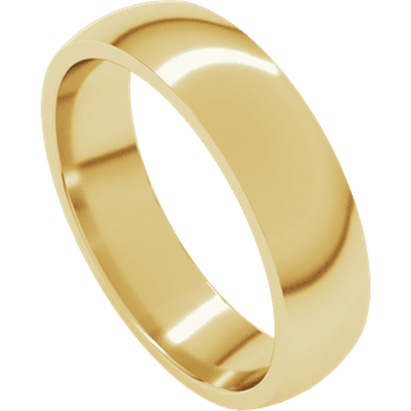 Classic & Timeless Wedding Bands Yellow 10K Gold 6 MM Comfort Fit Band