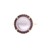 Bold & Elegant 14K Gold Rosé Halo Color Stone Fashion Rings - 3.80 Carats Amethyst & 0.33 Carats Rubies