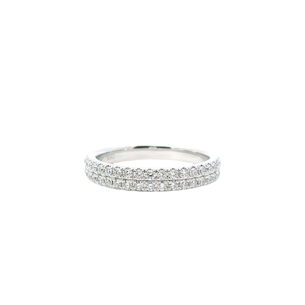 Elegant Diamond Bands 14K Gold White Anniversary 0.55 Carats Diamond Anniversary Band