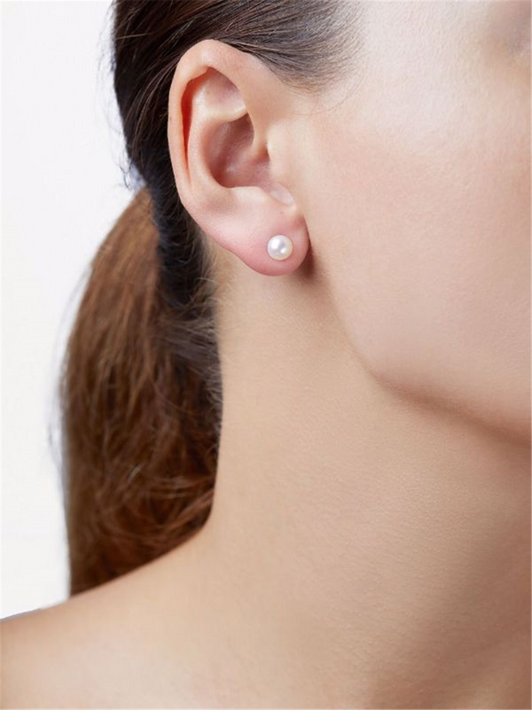 Freshwater 6.0 x 6.5 MM Pearl Stud Earrings