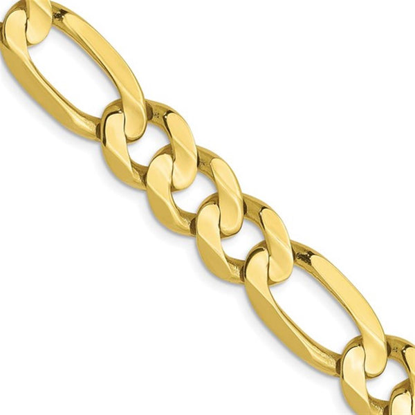 Elegant & Durable Designs 10K Gold Yellow Estate 8.75mm Figaro Chain Bracelet, 9 Inch