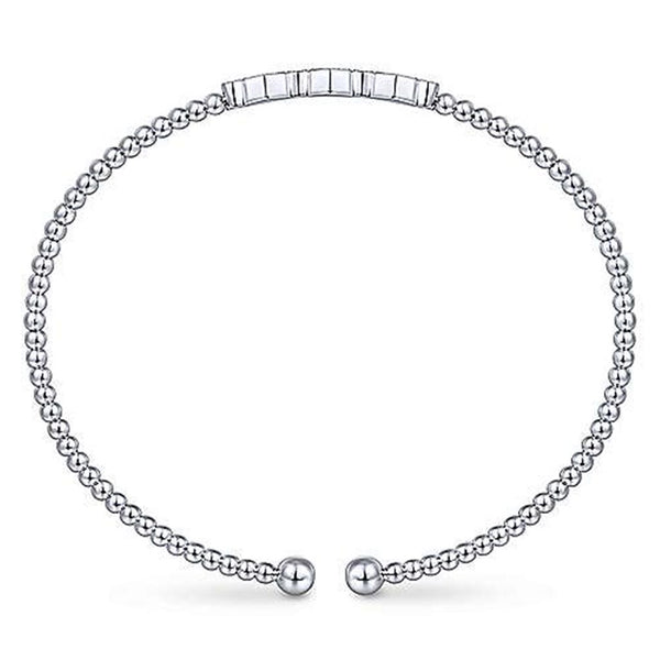 White 14 Karat Gold 0.12 Carats Diamond Bangle Bracelet