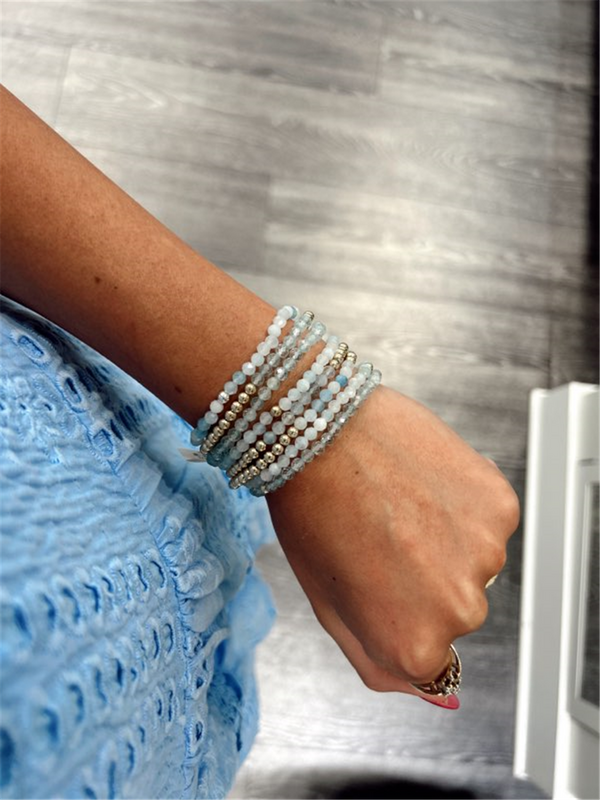 Aquamarine Bead Bracelet